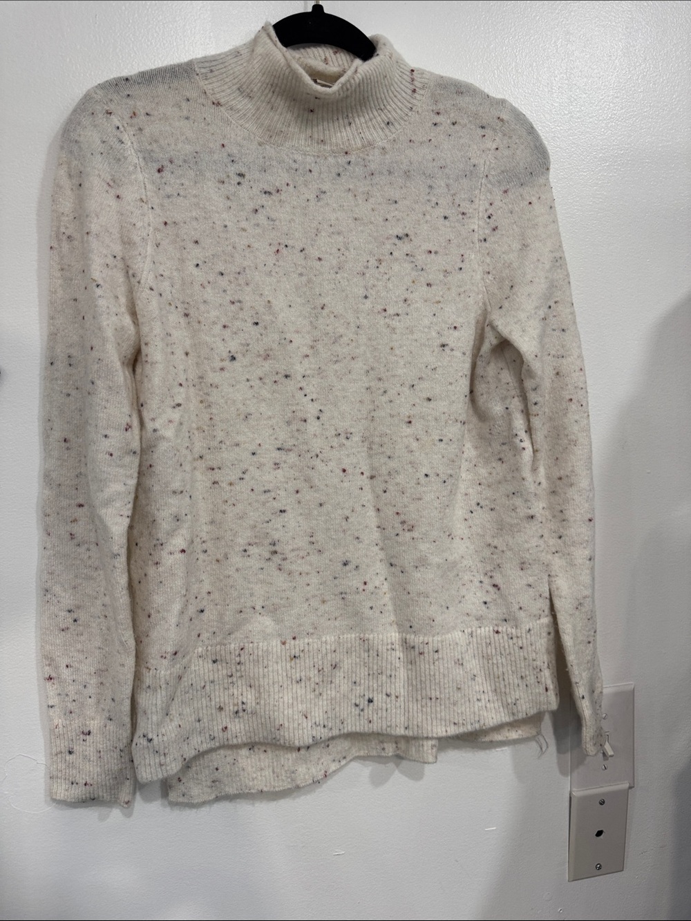 LOFT Cream Speckled Turtleneck Sweater